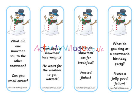 Snowman Jokes Bookmarks