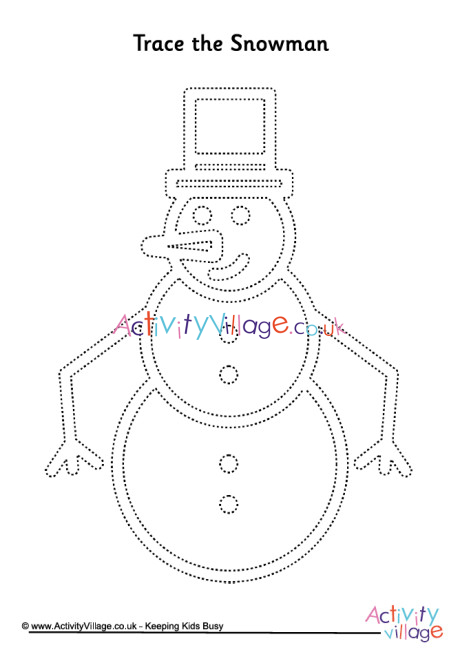 snowman tracing page