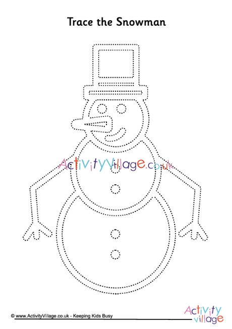 Snowman tracing page