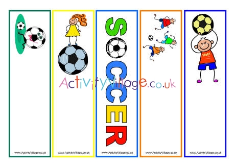 Soccer bookmarks - blank