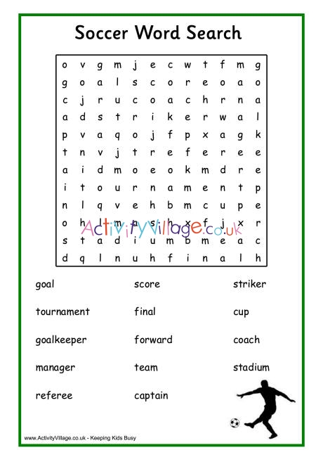 Soccer word search