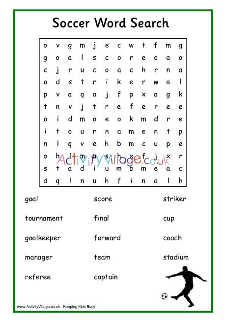 Soccer word search