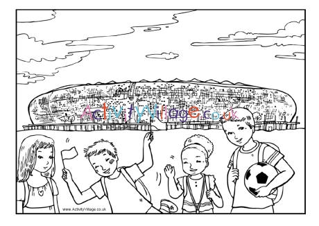 South Africa soccer city colouring page