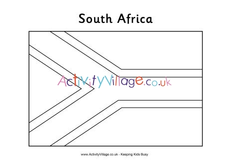 South African flag colouring page