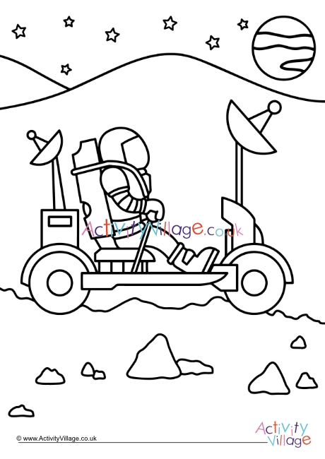 Space buggy colouring page 2
