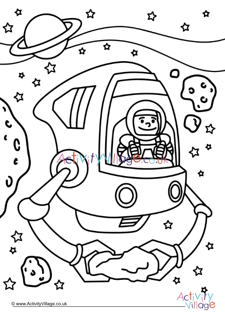 Space buggy colouring page 3