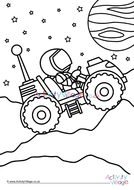 Space buggy colouring page 4