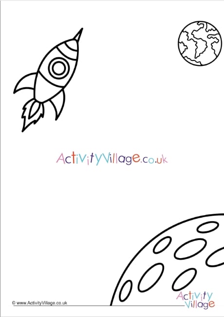 Space imagination colouring pages