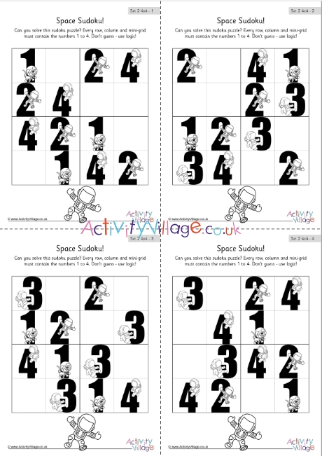 Space sudoku set 2 4x4