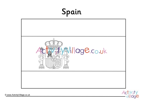 Spain Flag Colouring Page