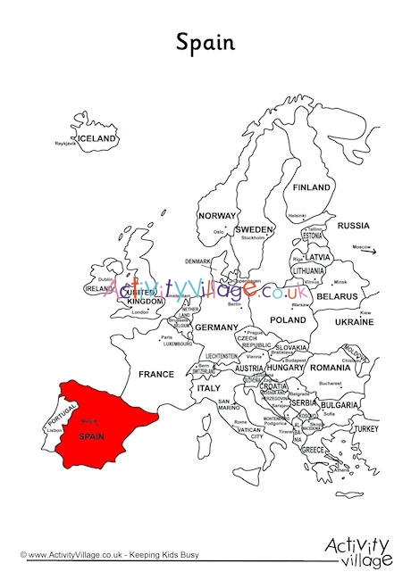 Spain On Map Of Europe