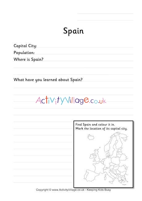 Spain Worksheet