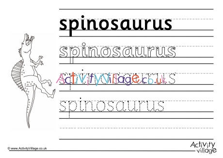 Spinosaurus Handwriting Worksheet