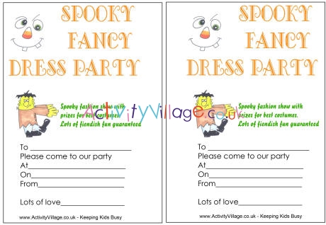 Spooky fancy dress party invitation