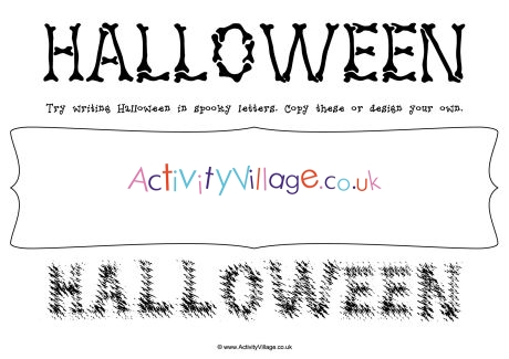 Spooky Letters Doodle Page