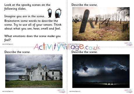 Spooky Scene Writing Prompt Slideshow