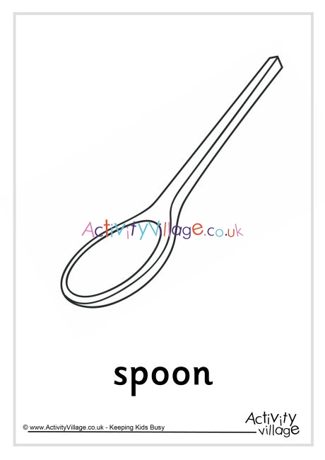 Spoon colouring page
