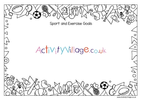 Sport and exercise goals writing frame