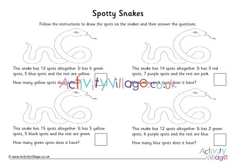 Spotty snake maths 2