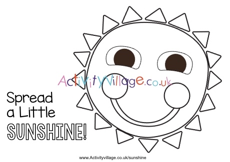 Spread A Little Sunshine colouring page