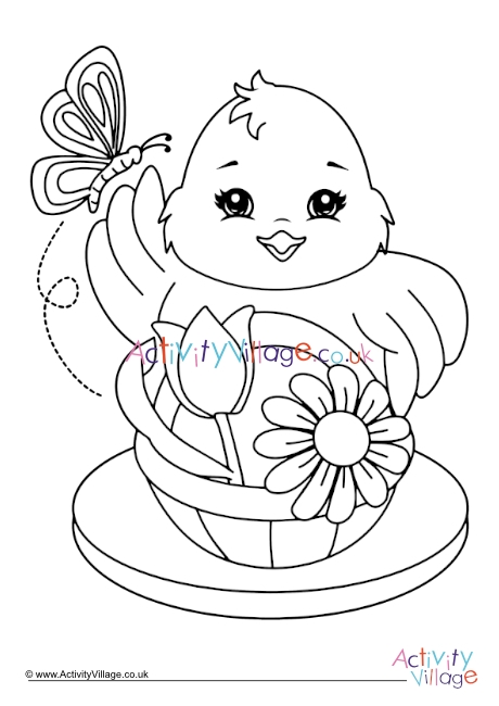 Spring Basket Colouring Page