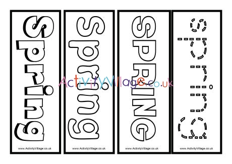 Spring colouring bookmarks