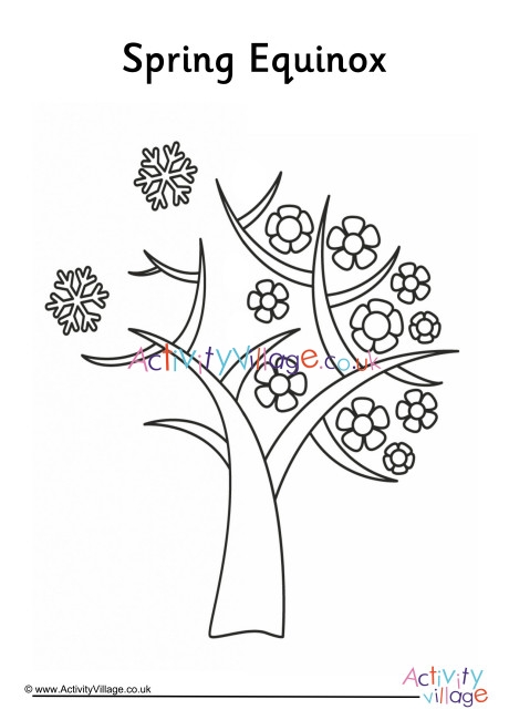 Spring Equinox Colouring Page