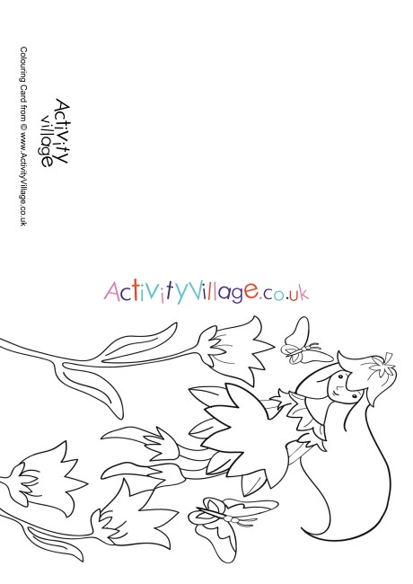 Spring Fairy Colouring Card