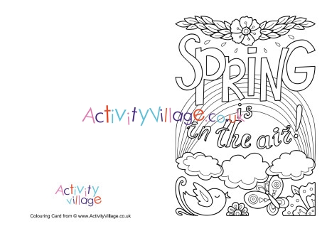 Spring is in the air colouring card