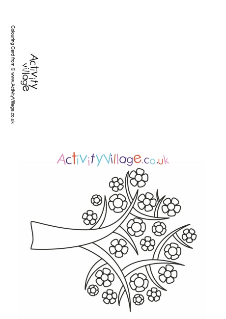 Spring Tree Colouring Card
