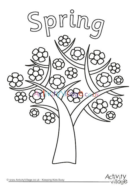 Spring Tree Colouring Page