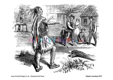 Squanto colouring page