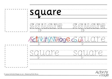 Square Handwriting Worksheet
