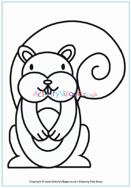 Squirrel colouring page