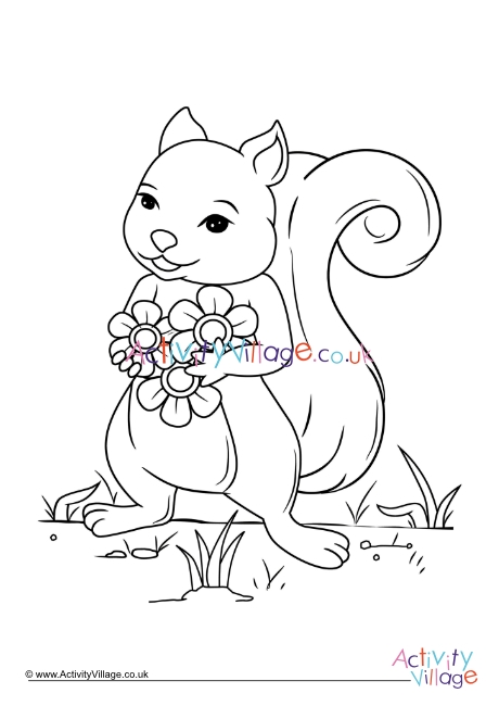 Squirrel colouring page 5