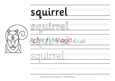 Squirrel Handwriting Worksheet