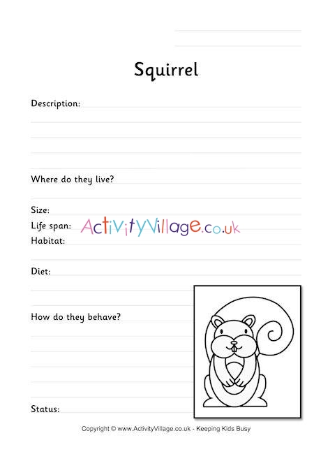 Squirrel Worksheet