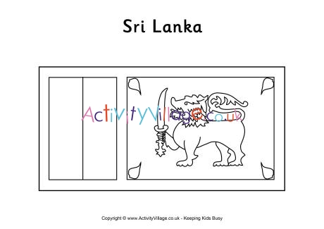 Sri Lanka flag colouring page
