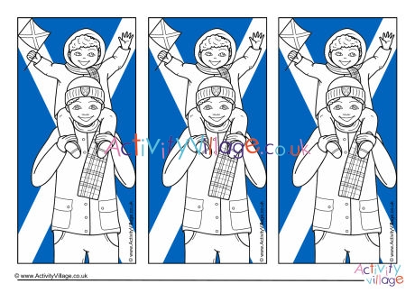 St Andrew's Day colouring bookmarks 2