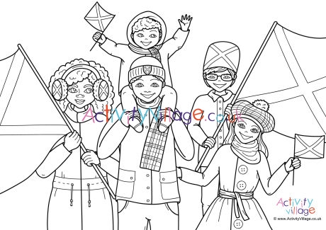 St Andrew's Day colouring page