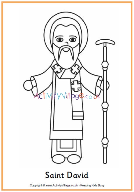 Saint David Colouring Page