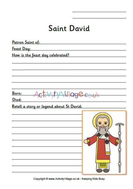 Saint David Worksheets
