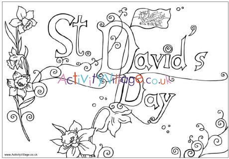 St David's Day colouring page