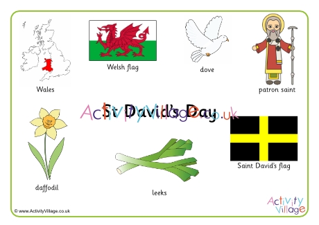 St David's Day word mat