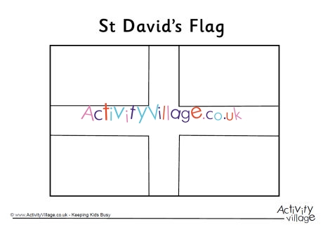 St David's flag colouring page