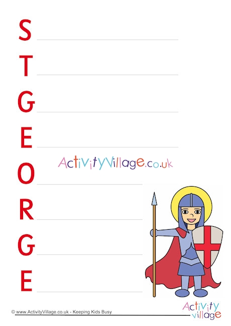 St George Acrostic Poem Printable