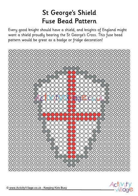 St George's shield fuse bead pattern
