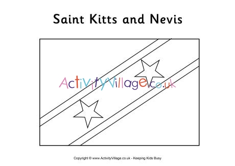 St Kitts and Nevis flag colouring page