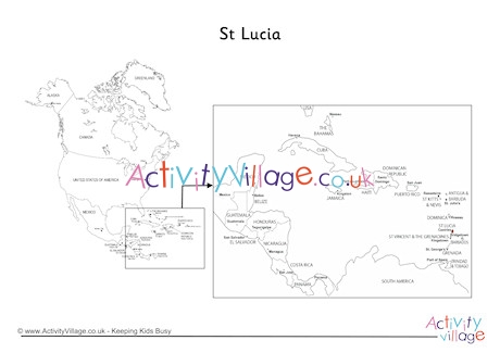 St Lucia On Map Of North America