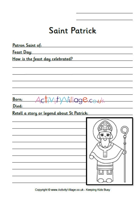 Saint Patrick Worksheets